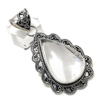 Natural Crystal Quartz Gemstone Handmade 925 Sterling Silver Pendant 2.44 b5m90