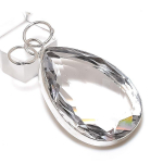 Natural White Topaz Gemstone Handmade 925 Sterling Silver Pendant 2.25 w0y33