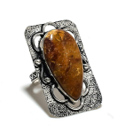 Natural Dragon Jasper Gemstone Handmade 925 Sterling Silver Ring Size 11 t5c68