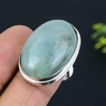 Natural Aquamarine Gemstone Handmade 925 Sterling Silver Ring Size 8.5 d7i04