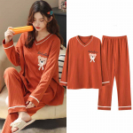 Pidžaamad pikkade varrukatega naiste s&uuml;gis- ja talvised V-kaelusega &otilde;pilased saavad kevadel ja s&uuml;gisel kanda &otilde;ues koduriideid XXXL