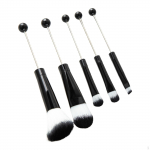 5x Beaded Eyeshadow Brush Eyebrow Foundation Metal Handle DIY Cosmetic Brushes Make up
