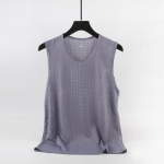 Moodne meeste v&otilde;rkvest kiiresti kuivav varrukateta t-s&auml;rk j&auml;&auml;siidist fitness &otilde;lad, suured lahtised topid 4XL hall v&auml;rv