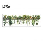 90x30cm Roheliste taimede seinakleebis Veekindel PVC isekleepuv kaasaegne elutuba, laste magamistuba, potitaimed, rohelus, seinakunsti kaunistuskleebis roheline