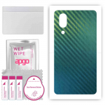 apgo Protective Skin Sticker for the back compatible with Sharp Aquos S3 High, Wrap Film, Foil, Vinyl - Pattern Carbon Chameleon CAKA1