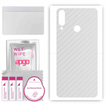 apgo Protective Skin Sticker for the back compatible with Wiko View3 Pro, Wrap Film, Foil, Vinyl - Pattern Transparent Carbon