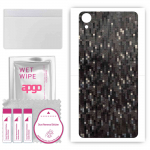 apgo Protective Skin Sticker for the back compatible with Sony Xperia XA Ultra, Wrap Film, Foil, Vinyl - Pattern Carbon Black Pixel