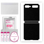 apgo kaitsev nahakleebis seljale, mis &uuml;hildub Samsung Galaxy Z Flip 5G-ga (esimene mudel 5G), Kile, foolium, vin&uuml;&uuml;l &ndash; mustriga mattmust