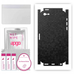 apgo Protective Skin Sticker for the back+sides compatible with Apple iPhone 5s, Full Wrap Film, Foil, Vinyl - Pattern Black Honeycomb