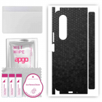 apgo Protective Skin Sticker for the back+sides compatible with Samsung Galaxy Z Fold 3, Full Wrap Film, Foil, Vinyl - Pattern Black Honeycomb