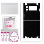 apgo Protective Skin Sticker for the back+sides compatible with Samsung Galaxy Z Flip 3, Full Wrap Film, Foil, Vinyl - Pattern Matte Black