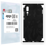 apgo Protective Skin Sticker for the back+sides compatible with Huawei P20 Pro, Full Wrap Film, Foil, Vinyl - Pattern Black Camo