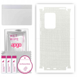 apgo Protective Skin Sticker for the back+sides compatible with Samsung Galaxy S20 Ultra, Full Wrap Film, Foil, Vinyl - Pattern White Fabric