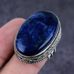 Natural Sodalite Gemstone Handmade 925 Sterling Silver Jewelry Ring Size 10 r3v05