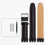 Ehtsast nahast k&auml;ev&otilde;ru swatch kellarihmale 17mm 19mm hammasliides k&auml;ekellad meeste naiste spordinahast kellarihm 19mm