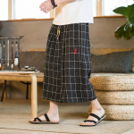 Jaapani kimono traditsioonilised l&uuml;hikesed p&uuml;ksid Meeste Aasia riided Vannip&uuml;ksid Vabaaja vabad Jaapani yukata linasest laia s&auml;&auml;rega p&uuml;ksid S
