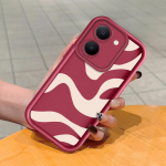 Pehme silikoonist ruudukujulise redeli mustriga telefoni&uuml;mbris, t&auml;ielikult kattev, kaamera p&otilde;rutuskindel kaitse, kummist &uuml;mbris Vivole Vivo S1 valge