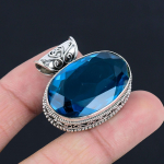 Sinine topaas v&auml;&auml;riskivi ripats massiivne 925 sterlingh&otilde;be ripats ehted kingitus unisexile