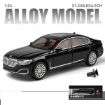 1/24 Scale 760li Diecast mudelauto m&auml;nguasi, valguse ja heliga, tagasit&otilde;mmatav m&auml;nguauto t&auml;iskasvanutele lastele, kingitus 1:24-Size:21.5*8.8*6.5cm must