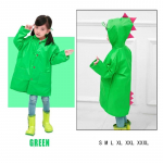 Armas dinosauruste laste vihmamantel, veekindel laste vihmajope, poiste ja t&uuml;drukute vihmamantel &otilde;ues, pont&scaron;o, &otilde;pilaste vihmariided M roheline