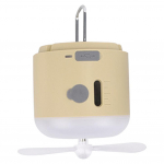 Kaasaskantav telkimisventilaator valgusega, akupank, lauaventilaator, telgi ventilaator, jahutusventilaator sise- ja v&auml;listingimustesse, telkimiseks, matkamiseks, autosse h&auml;daolukorraks Khaki