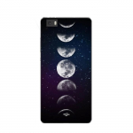 Coque - Maniacase - Huawei P8 Lite - Souple - Noir - Lune &eacute;toile nuit