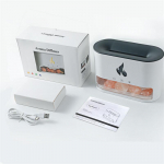 Uus merekivistiilis simuleeritud leegi aroomiteraapia hajuti majapidamises kasutatava USB suure uduga &otilde;huniisutaja vaigistamine ultraheli intelligentne v&auml;ljal&uuml;lituskaitse must