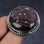 Cappuccino Jasper Gemstone 925 Sterling Silver gift Jewelry Ring Size 6.5 J3w93