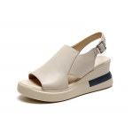 Naiste platvormiga kiilu sandaalid Uued suvised k&otilde;rge kontsaga kingad, vaba aeg Peep Toe Naiste kingad Pehmest nahast k&otilde;rgendatud platvormiga kingad 35