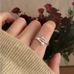 Korea Ins Pearl lihtsa k&auml;ev&otilde;ru joonega mitmekihiline naiste avamiss&otilde;rmus Sterling h&otilde;be 925 trendikas ni&scaron;ikujundusega s&otilde;rmus opening adjustable