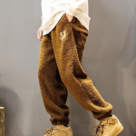 S&uuml;gistalv meeste suur lambaliha fliis dressip&uuml;ksid Y2k vintage kohv T&auml;navar&otilde;ivad Mood meeste riided Uued vabaaja soojad p&uuml;ksid 3XL