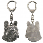 French Bulldog, Frenchie I - Silver-plated key ring with a dog in a gift box, handbag decoration, backpack pendant by Art-Dog brand