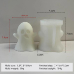 1 tk Halloweeni kummitusk&uuml;&uuml;nla silikoonvormid isetegemine kummituspidu l&otilde;bus l&otilde;hnav k&uuml;&uuml;nal krohv k&auml;sit&ouml;&ouml; vaiguvorm Halloweeni kingituste tegemise t&ouml;&ouml;riist