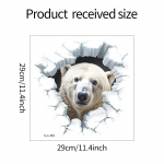 Katkine j&auml;&auml;karu vannitoatualett kodutaustaga dekoratiivsete seinakleebistega 29*29CM/fun-f85