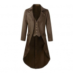 Meeste gooti frakk rev&auml;&auml;riga pikkade varrukatega &uuml;herealine kaheosaline v&otilde;lts&uuml;likond XL helepruun v&auml;rv