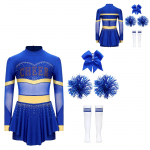 Laste T&uuml;drukute Cheerleadingu Riietus Halloweeni Kost&uuml;&uuml;m Cheerleader Cosplay Kost&uuml;&uuml;m Tantsupeo Riietus 11-12 Years