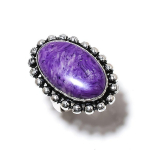 Natural Charoite Gemstone Handmade 925 Sterling Silver Gift Ring Size 7 c2s56