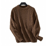 S&uuml;gistalvine vintage avara pikkade varrukatega &uuml;laosa &uuml;hev&auml;rviline pullover trikotaaž O-kaelusega kampsun S khaki