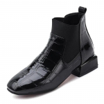 &Scaron;ik Naiste Saapad L&auml;ikiv PU Nahk S&uuml;gis Talv Kingad Kandiline Nina Plokk Kontsad Pahkluu Saapad Naiste Botad Zapatos Mujer 35 must