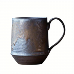 1pcs 250ml Ceramic Coffee Cup Scandinavian Pottery Mug Creative Stoneware Handmade Japanese Style Retro Tea Mug Gilt Couple Cups 250ml