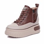 2025. aasta kevads&uuml;gisjalatsid Naiste moetossud Ehtsast nahast k&otilde;rgust suurendavad kingad 8 cm platvormiga br&auml;ndi naiste tossud 37 pruun