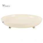 Kerge luksuslik l&auml;bipaistev puuviljataldrik, suure avaga disainiga riba tekstuur Stabiilne paigutus, galvaniseeritud jalgadega puuviljaalus beež