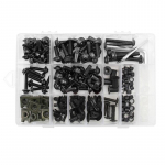 195 tk Mootorratta kaitsepoltide komplekt alumiiniumist tuuleklaasi porikaitsmed kruvid kinnitusvahendid seibid mutrid poldid kruvid klambrid armee roheline v&auml;rv