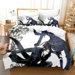 Anime Black Butler Sebastian Voodipesu Komplekt Poistele T&uuml;drukutele Twin Queen Suurus Tekikott Padjap&uuml;&uuml;r Voodi Lapsed T&auml;iskasvanud Kodu Tekstiil 70x133cm 2pcs black