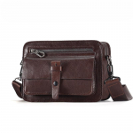 Ehtsast nahast Crossbody kott Meeste kott Luksuslik kaubakott Lehmanahast Messenger Bag Seljakott Meeste &Otilde;lakott kohv