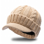 Uus kootud visiiriga m&uuml;ts meestele Beanie voodriga talvem&uuml;ts Keskealised ja eakad, soe suur pea One Size khaki