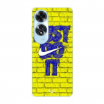 Coque pour Oppo A60 logo just do it couleur bleu front jaune Maniacase