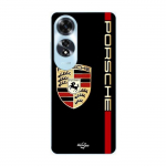 Coque pour Oppo A60 PORSCHE logo rouge et dor&eacute;e fond noir Maniacase