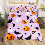 Armas kummituslik tekikate Halloweeni teema Kollane voodipesukomplekt Pumpkin Lantern lillelised kummitused lohukott pol&uuml;ester tekikott EU Single(135x200cm)