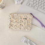 Lilleline kosmeetikakott: Kaasaskantav lukuga meigikott huulepulkade hoiustamiseks Floral sinine